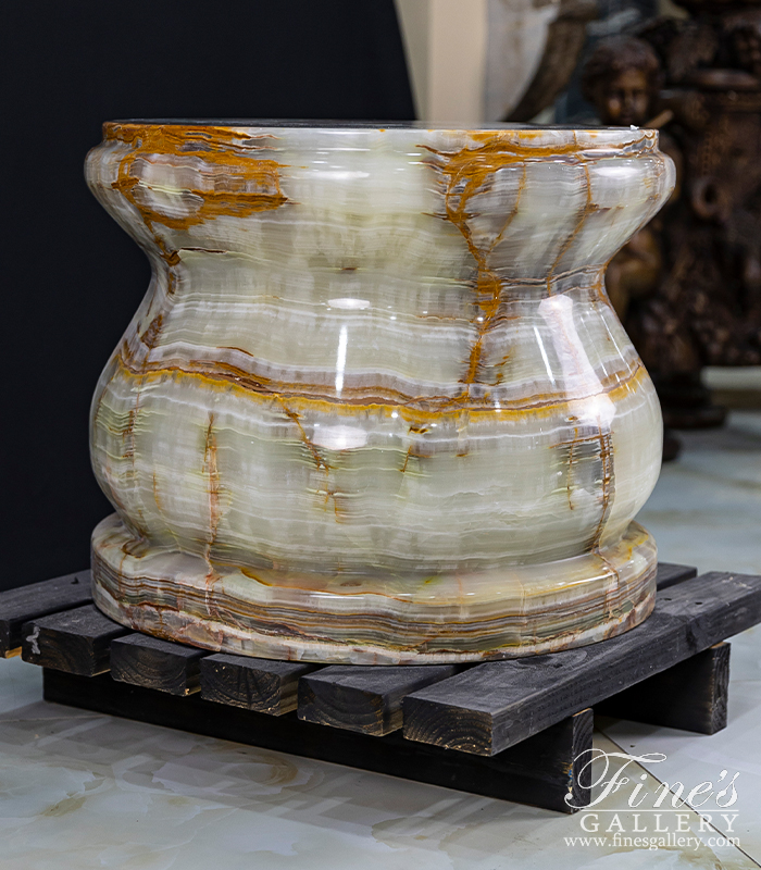 Marble Bases  - A Rare And Beautiful Onyx Pedestal For Large Art - MBS-267